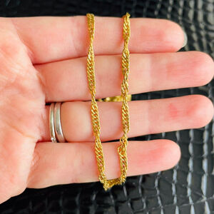 10k YELLOW GOLD TWISTED CURB CHAIN NECKLACE 20.5”